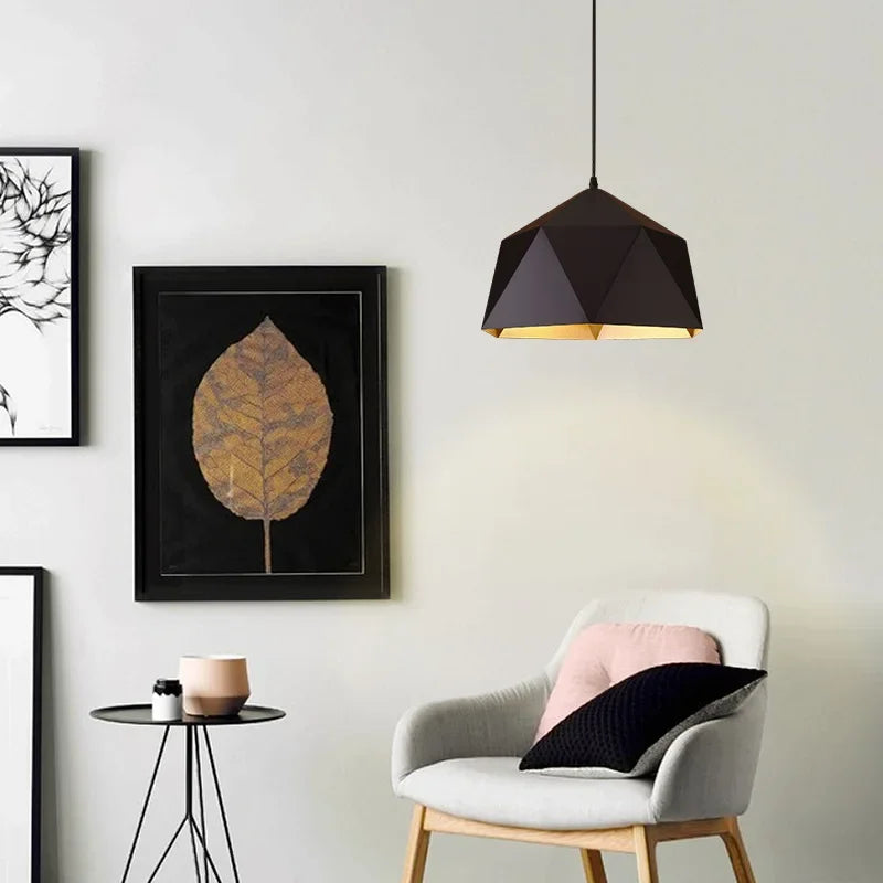 lustre moderne simple en fer pour maison restaurant - vue 6 sur 14