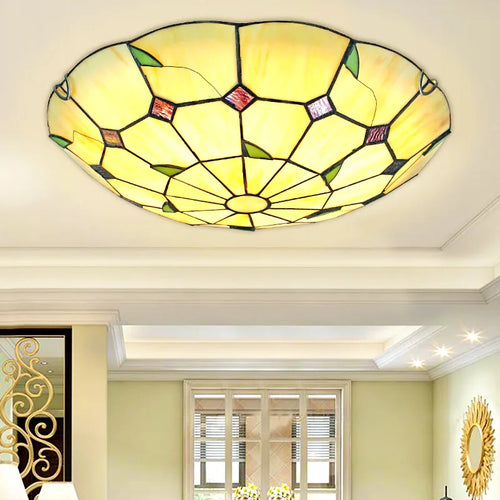 plafonnier méditerranéen éclairage tiffany pour intérieur élégant - vue 2 sur 6