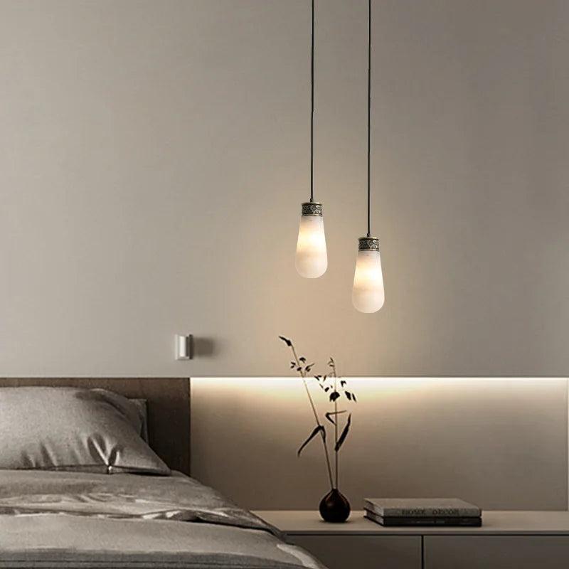 suspension créative en marbre et jade pour intérieur - vue 2 sur 9