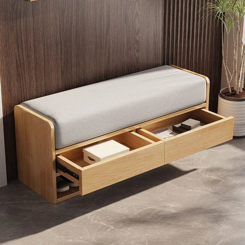 tabouret à langer nordique en bois avec rangement intégré - vue 3 sur 14