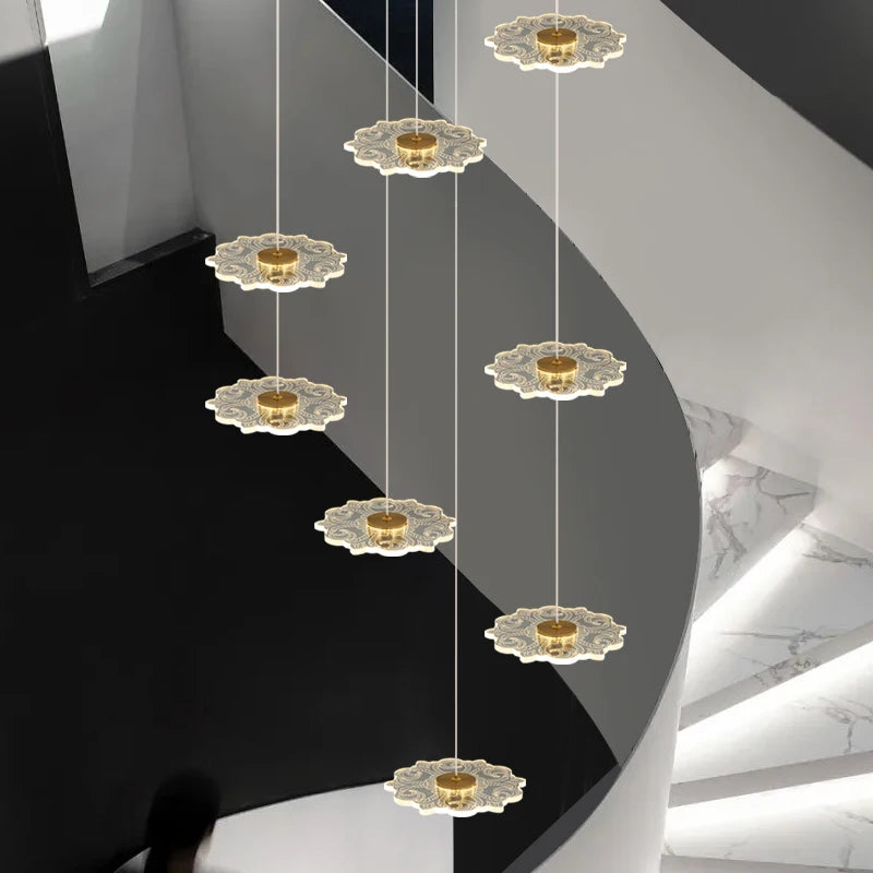 lustre moderne à led pour éclairage intérieur décoratif - vue 3 sur 26