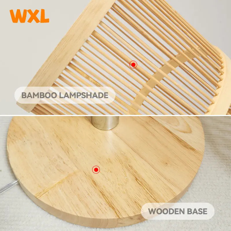 lampadaire en bambou asiatique style zen rustique décoratif - vue 6 sur 7