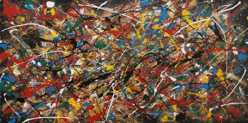 toile moderne abstraite style jackson pollock décoration intérieure colorée