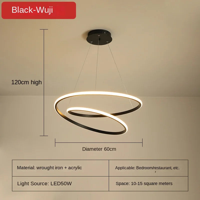lustre circulaire minimaliste pour éclairage moderne intérieur - vue 9 sur 10