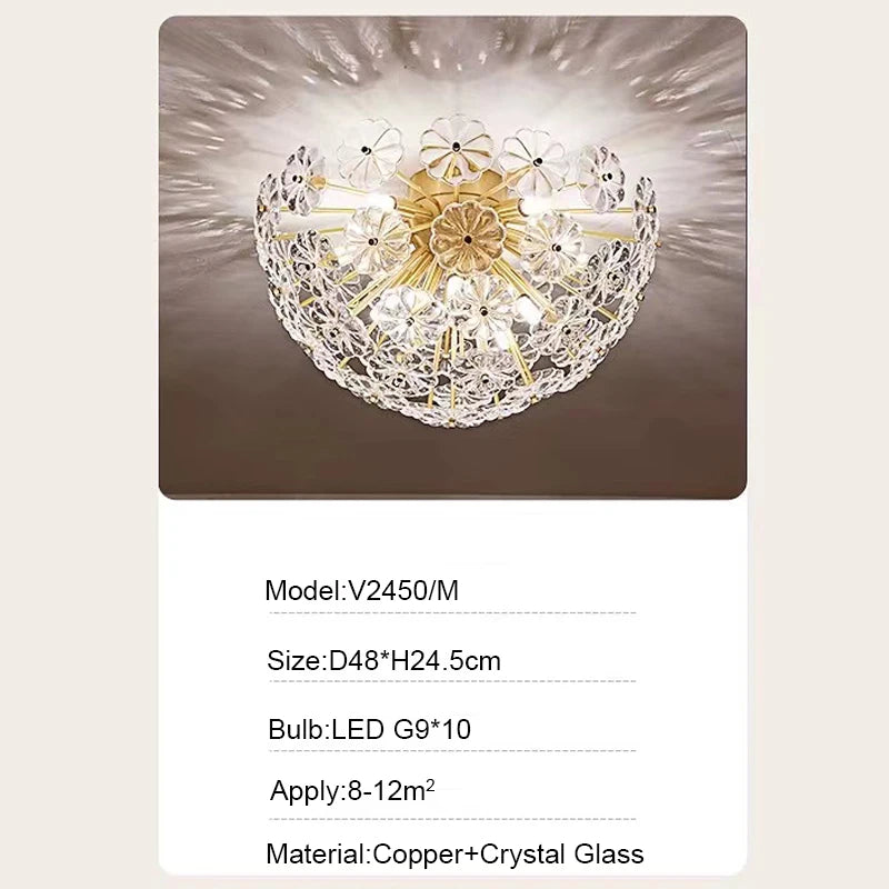 plafonnier en verre cristal luxe design nordique pour intérieur moderne