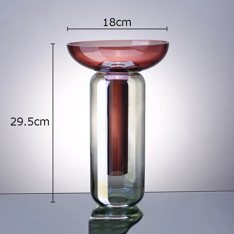 vase en verre dégradé pour fleurs décoratives hydroponiques - vue 9 sur 9