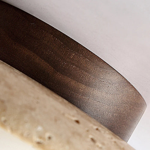 plafonnier wabi sabi en travertin forme de disque pour intérieur et extérieur - vue 6 sur 6