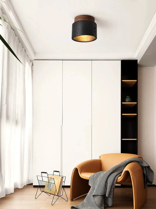 plafonnier led noir pierre