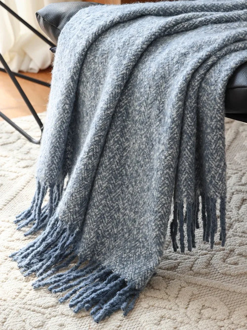 plaid tricot style americain couverture châle salon lit