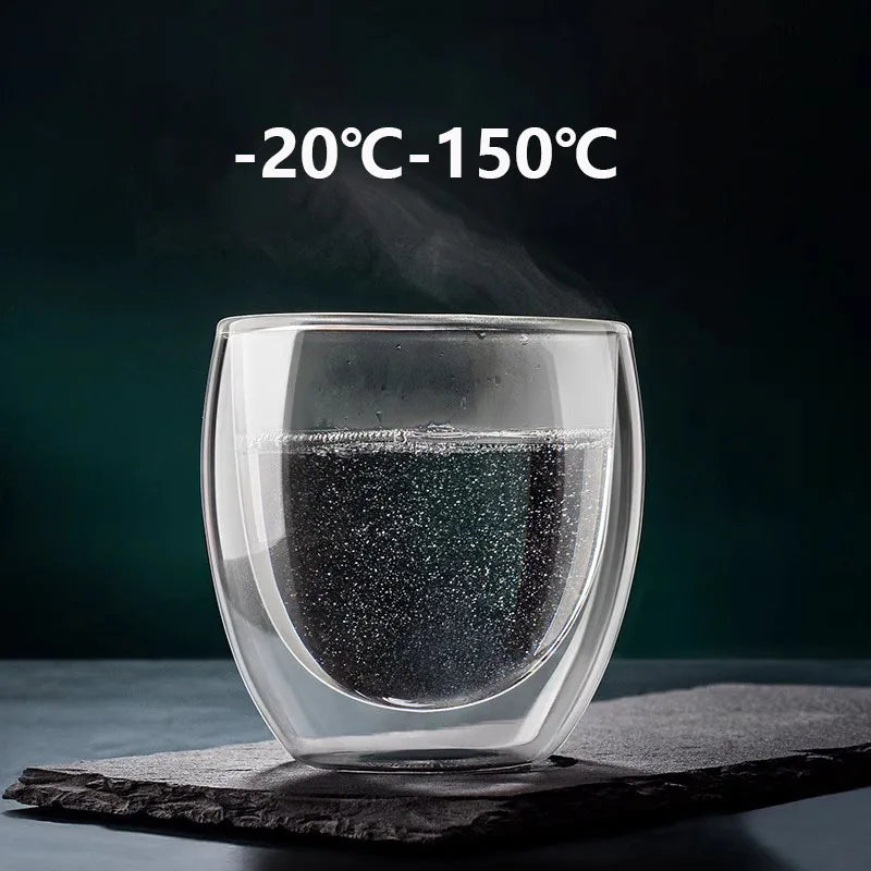 Ensemble tasses expresso double paroi verre 80ml - vue 6 sur 7
