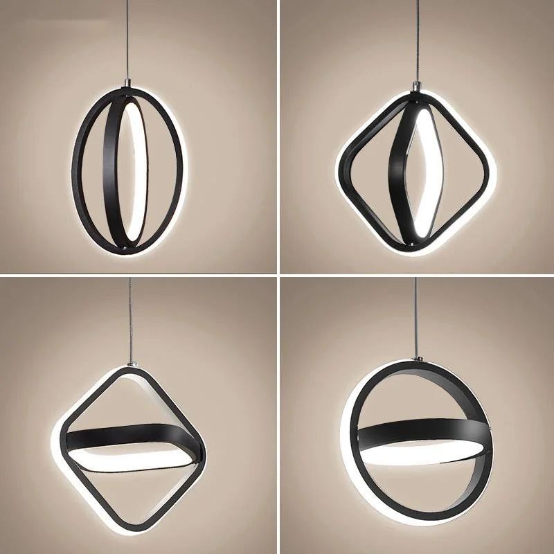 suspension led moderne pour éclairage intérieur design élégant - vue 7 sur 24