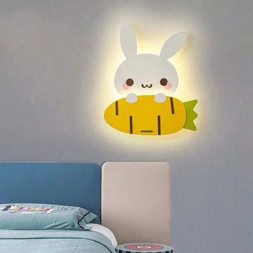 applique murale led dessin animé baleine lapin dinosaure pour enfants - vue 2 sur 8