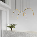 suspension modernes en laiton doré 2/4/6 led hauteur réglable