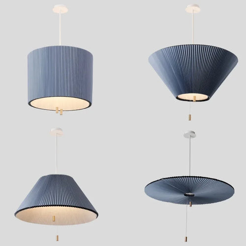 lustre moderne en tissu plissé design créatif nordique - vue 5 sur 8