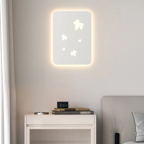 applique murale métallique à intensité variable motif feuilles d'érable - vue 3 sur 8