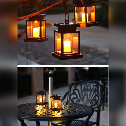 lanternes solaires suspendues lumineuses pour jardin et cour - vue 3 sur 6