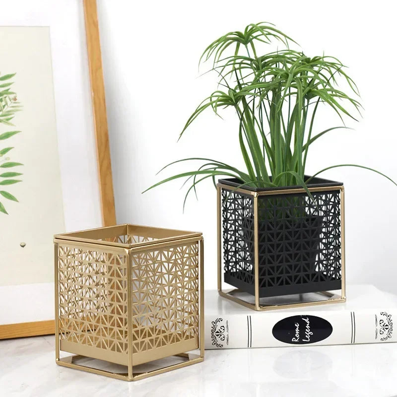 pot de fleurs doré léger et nordique créatif et tendance - vue 4 sur 9