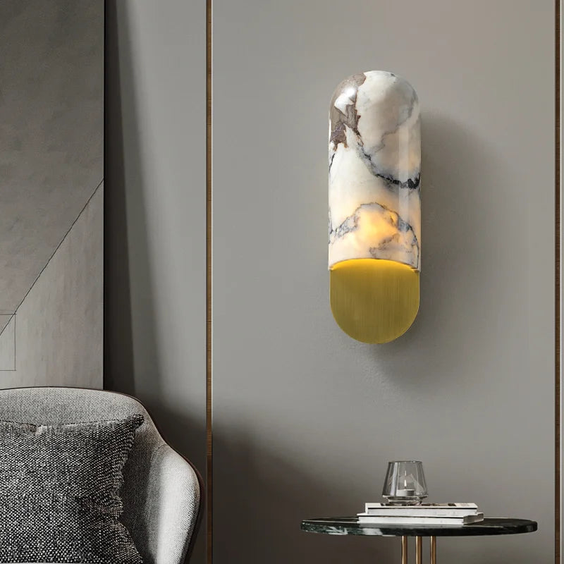 applique murale cuivre marbre haut de gamme rétro Vintage chambre couloir décoration LED lumières