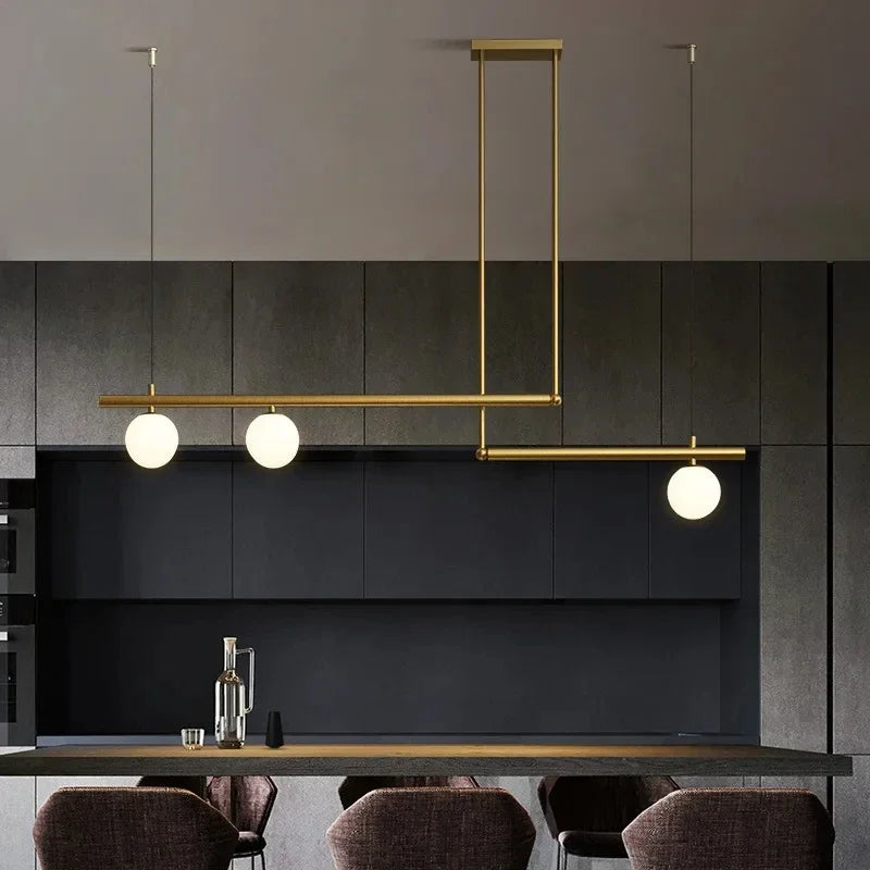 suspension design moderne avec boule de verre élégante