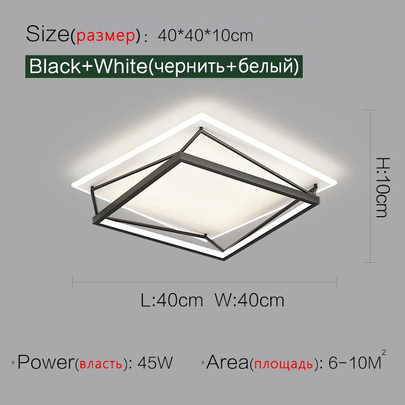 plafonnier led design géométrique minimaliste nordique