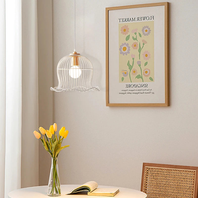 lustre en métal suspendu en forme de fleur nordique - vue 6 sur 6