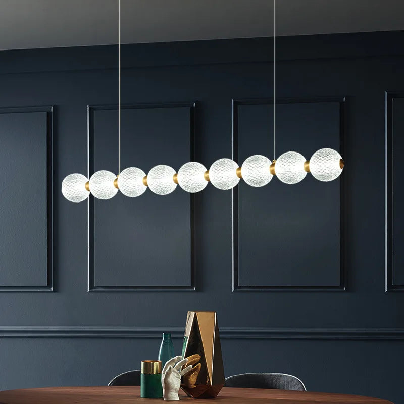 suspension led minimaliste en boule acrylique hauteur réglable