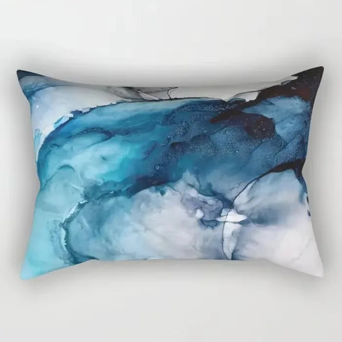 taie d'oreiller rectangulaire à rayures aquarelle style chinois