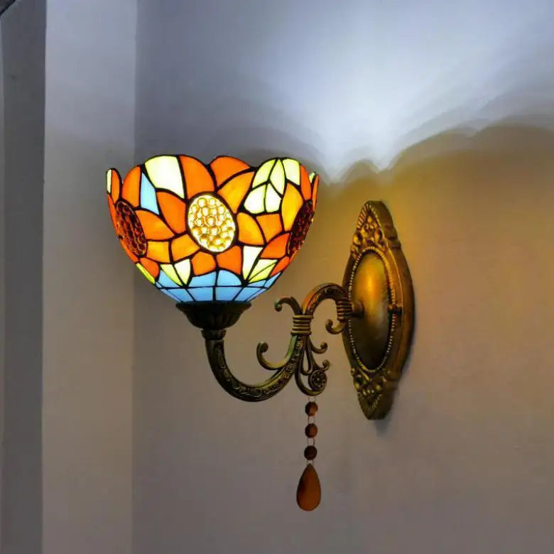 applique murale en verre méditerranéen style vintage éclairage LED - vue 9 sur 10