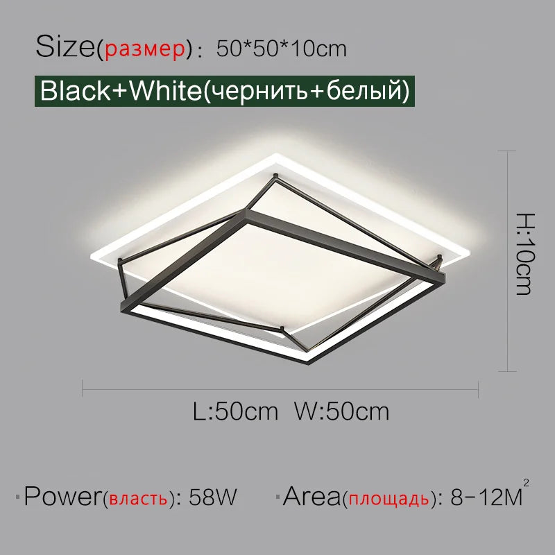 plafonnier led design géométrique minimaliste nordique