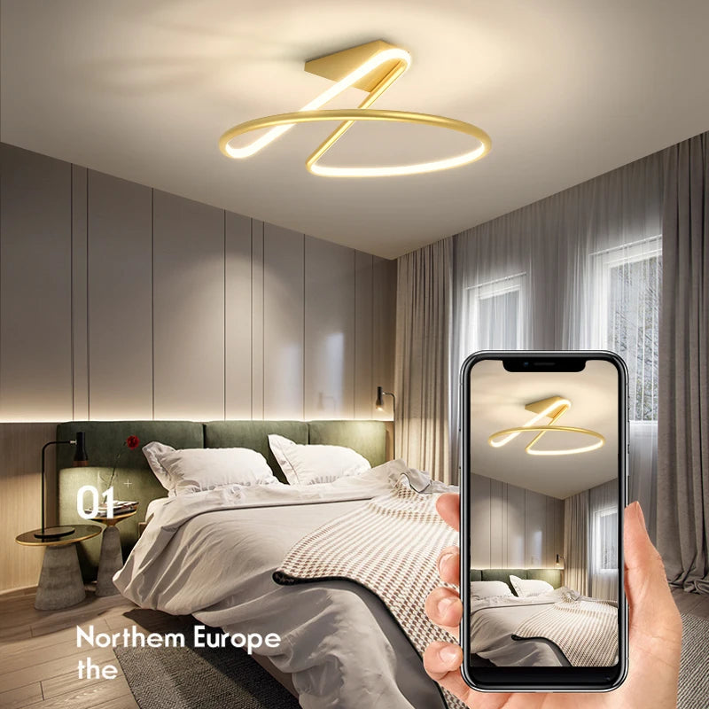 Plafonnier simple chambre moderne atmosphère duplex villa hall lampes nordiques minimaliste salon lampe chambre plafonniers