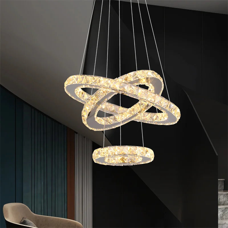 lustre moderne en cristal luxueux luminaires décoratifs d'éclairage