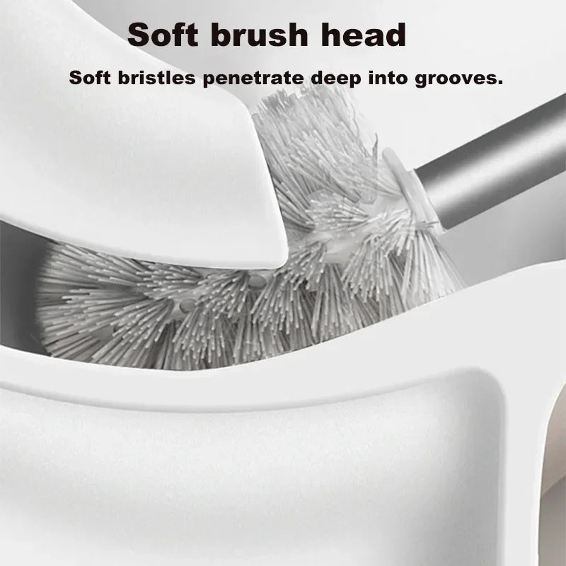 brosse de toilette murale en aluminium sans perforation sans angle mort - vue 3 sur 8
