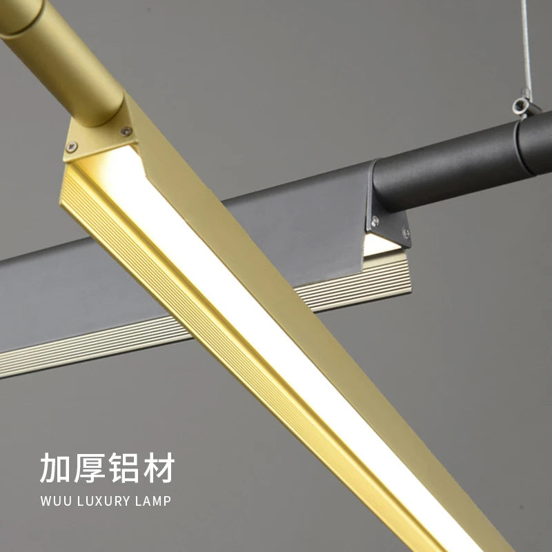 Suspension design scandinave linéaire compendium led longue - vue 6 sur 9