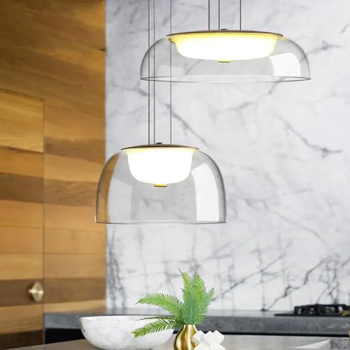 suspension à led avec couvercle en verre moderne - vue 6 sur 9