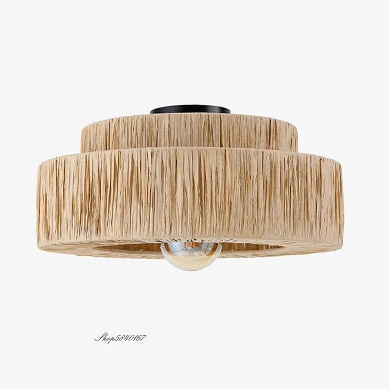 suspension en rotin lustre créatif fait main décoratif pour intérieur - vue 6 sur 16
