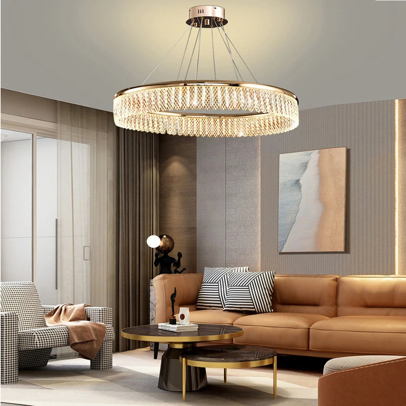 Lustre rond LED plafonnier intérieur lampara De Techo plafonnier De luxe nouveau pour la saison pour la décoration intérieure