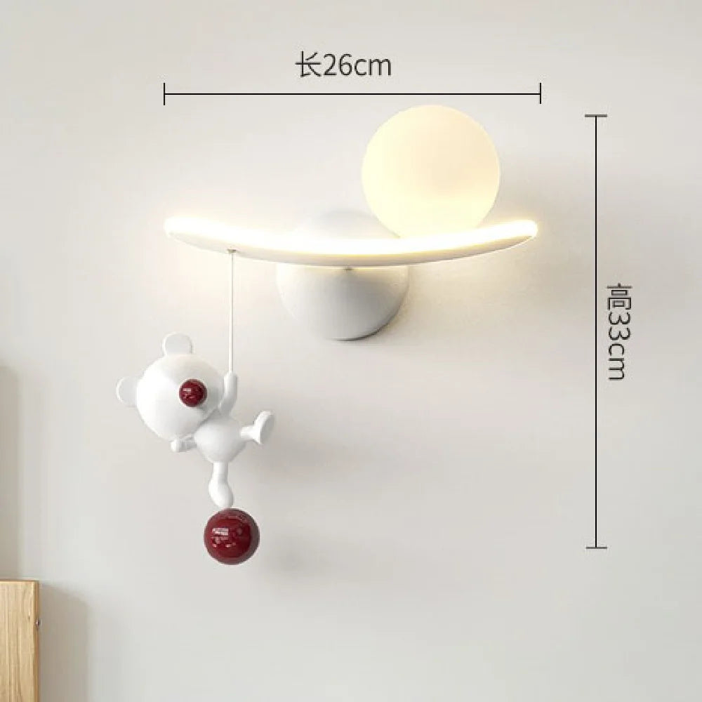 applique murale ours et lune en métal pour décoration intérieure - vue 9 sur 9