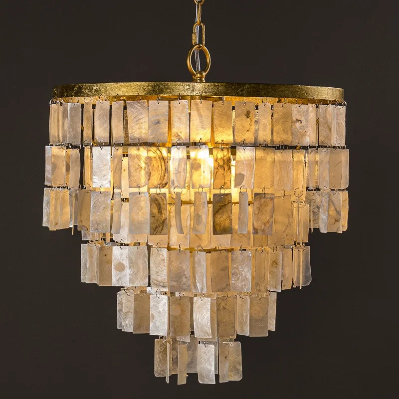 lustre rétro en coquillage pour décoration intérieure élégante - vue 2 sur 14