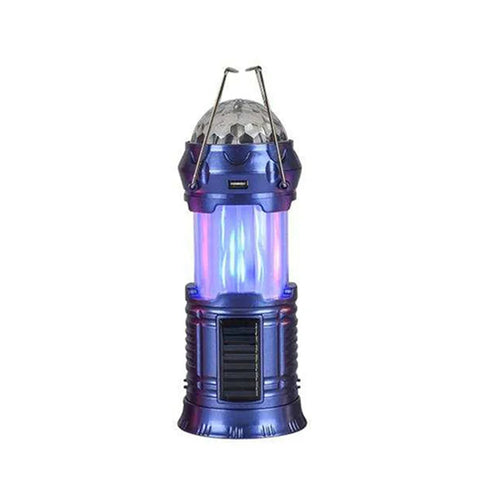 Solar Powered 4-in-1 Flame Waterproof Led Camping Lantern Light& Magic Ball Disco Lamp Flashlight for Tent,Party