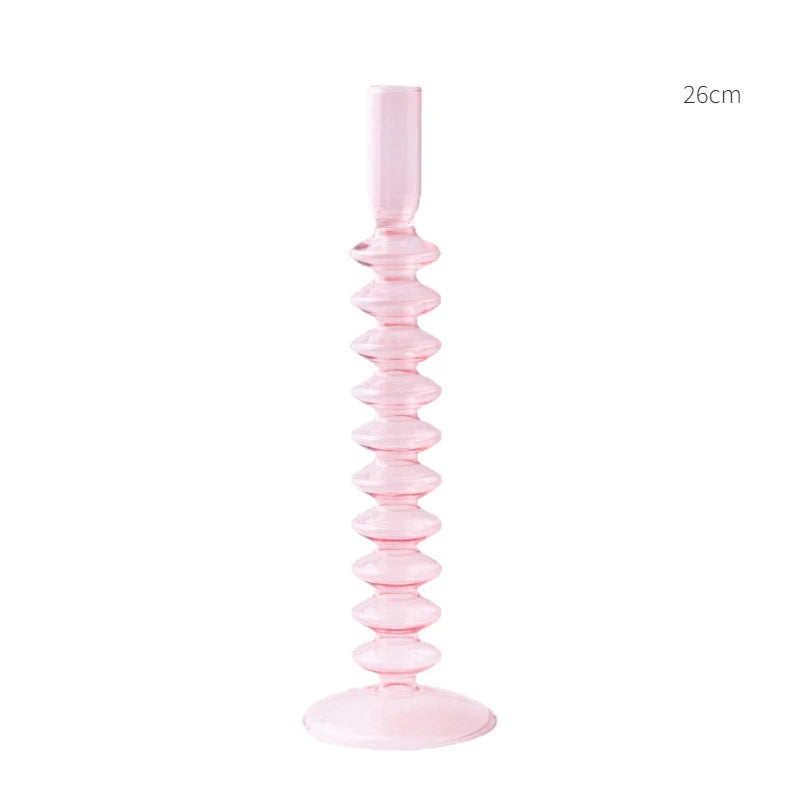 bougeoir en verre conique pour table de mariage et décoration nordique - vue 22 sur 28