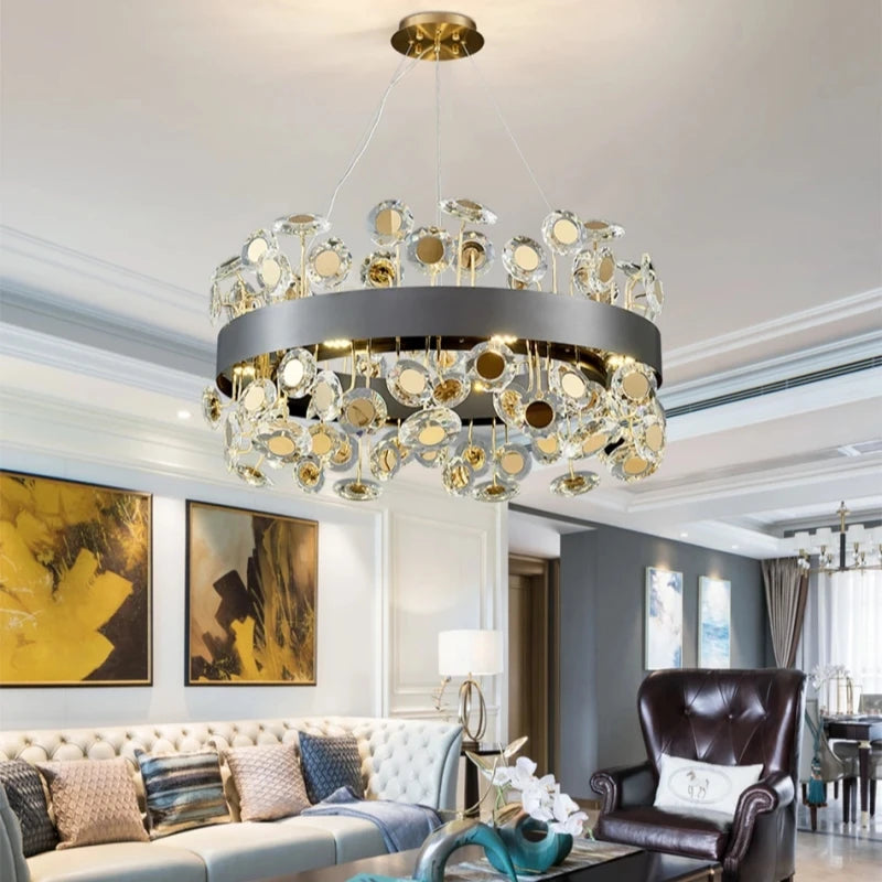 lustre en cristal design italien pour décoration intérieure élégante - vue 4 sur 8