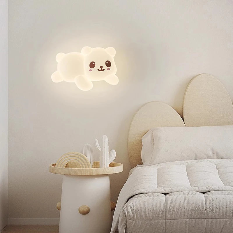applique murale mignonne en forme de singe et ours pour enfant - vue 5 sur 9