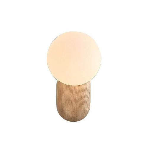 Spherical Glass Walnut Wood, Modern Wabi-Sabi Minimalist Style, Wall Sconce Light for Living Room, Dining Room, Bedroom, Study - vue 7 sur 6