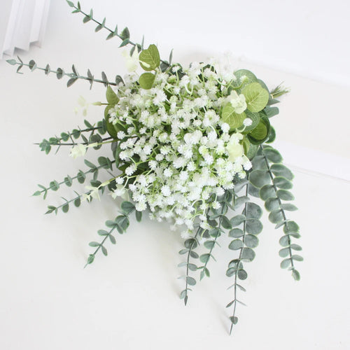lot de fleurs artificielles gypsophile et eucalyptus pour décoration mariage - vue 3 sur 6