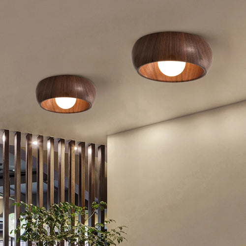 plafonnier minimaliste rétro en bois pour déco créative