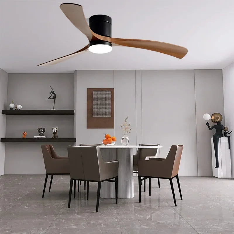plafonnier moderne avec ventilateur télécommandé et lumière intégrée - vue 3 sur 12