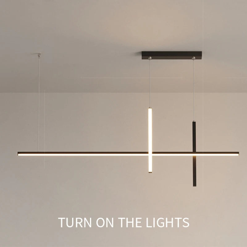 Lustre LED simple moderne salle manger - vue 5 sur 14