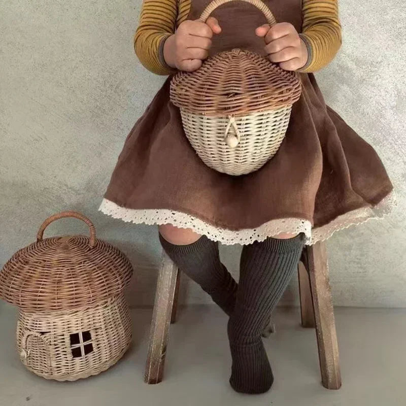 panier en rotin pour enfants organisateur pique-nique jouets et articles divers - vue 6 sur 11
