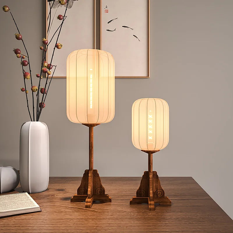 lampadaire vintage en tissu bois et cuivre pour intérieur élégant - vue 4 sur 9