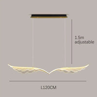 lustre nordique moderne créatif ailes d'ange en or led